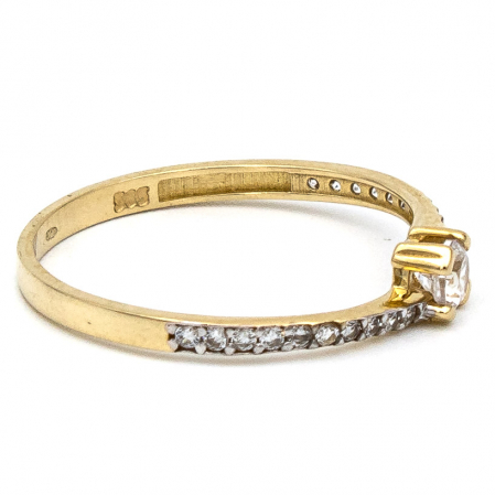 Inel logodnă aur galben 14K cu zirconia – model Aura [5]
