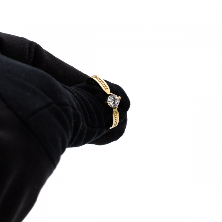 Inel de logodnă aur galben 14K cu piatră zirconia – model Eden [7]