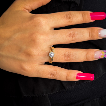 Inel aur galben 14K de logodnă cu piatră – model Celeste GOLD PIC [1]