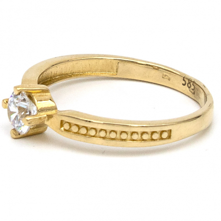 Inel de logodnă aur galben 14K cu piatră zirconia – model Eden [4]