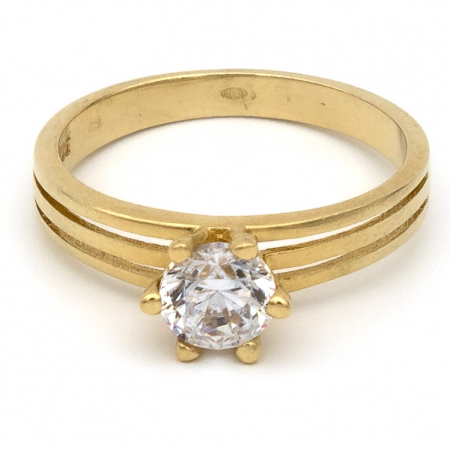 Inele - Inel aur galben 14K de logodnă cu piatră – model Celeste GOLD PIC