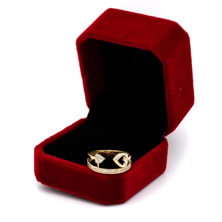 Inel aur galben 14K cu inima dubla – bijuterie GOLD PIC [2]