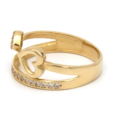 Inel aur galben 14K cu inima dubla – bijuterie GOLD PIC [4]