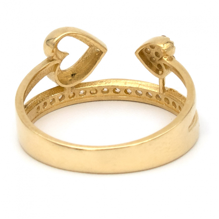 Inel aur galben 14K cu inima dubla – bijuterie GOLD PIC [6]