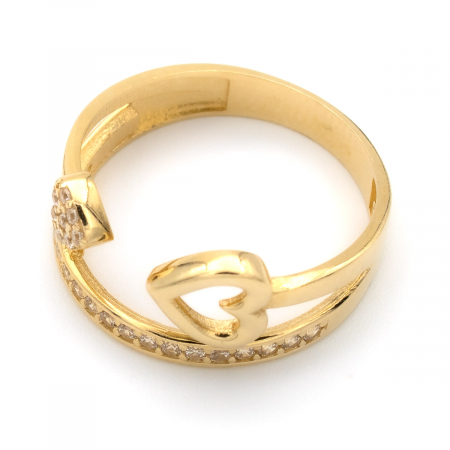 Inel aur galben 14K cu inima dubla – bijuterie GOLD PIC [3]