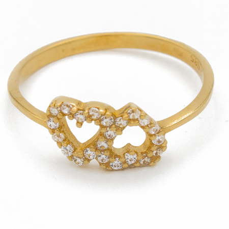 Inel Doua Inimioare Aur 14k [0]