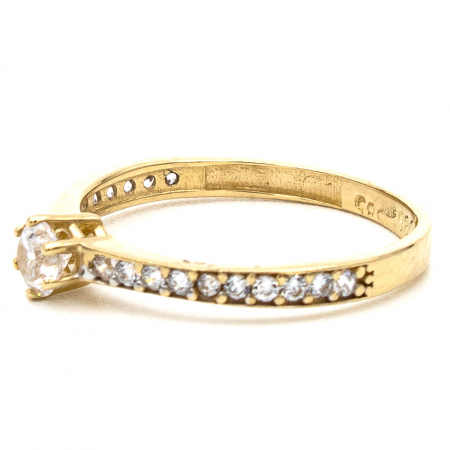 Inel de logodnă din aur galben 14K cu zirconii – model Elegance [3]