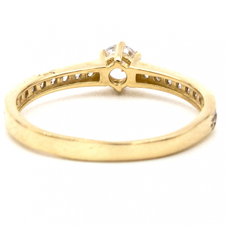 Inel de logodnă din aur galben 14K cu zirconii – model Elegance [5]
