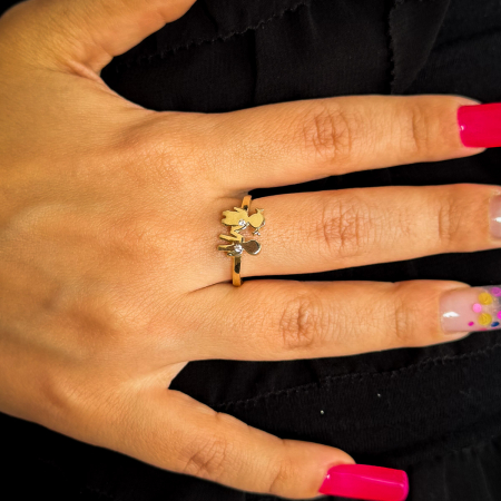 Inel aur galben 14K cu model fată și băiat – bijuterie cu copii GOLD PIC [1]