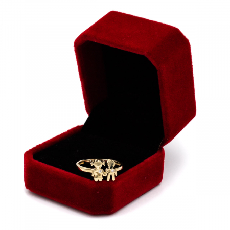 Inel aur galben 14K cu model fată și băiat – bijuterie cu copii GOLD PIC [2]
