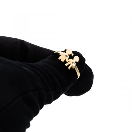 Inel aur galben 14K cu model fată și băiat – bijuterie cu copii GOLD PIC [7]