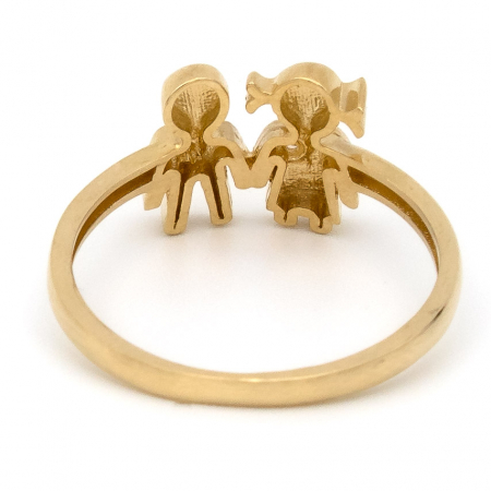 Inel aur galben 14K cu model fată și băiat – bijuterie cu copii GOLD PIC [6]