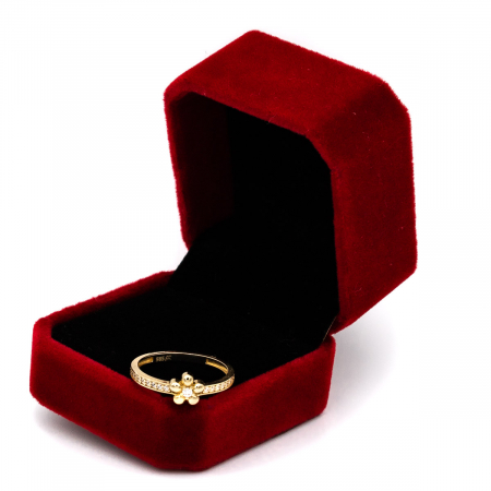 Inel Floare cu Zirconii și aur galben 14K – GOLD PIC [2]