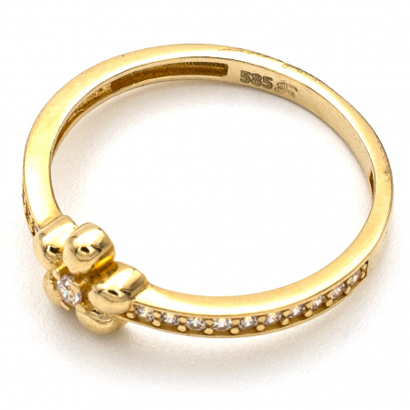 Inel Floare cu Zirconii și aur galben 14K – GOLD PIC [3]