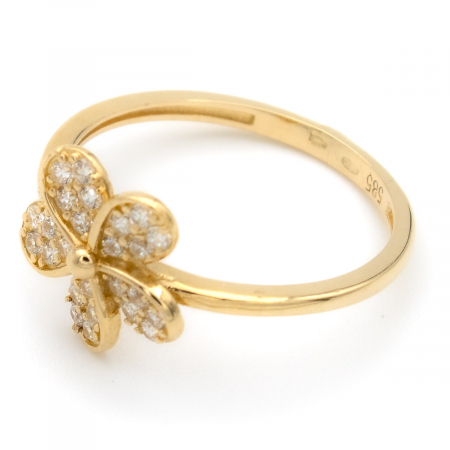 Inel Floare din aur galben 14K și zirconia – GOLD PIC [3]
