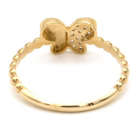 Inel Fluture și Pietre zirconia din aur galben 14K – GOLD PIC [6]