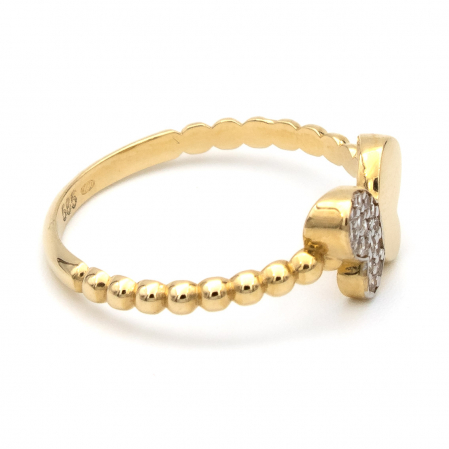 Inel Fluture și Pietre zirconia din aur galben 14K – GOLD PIC [5]