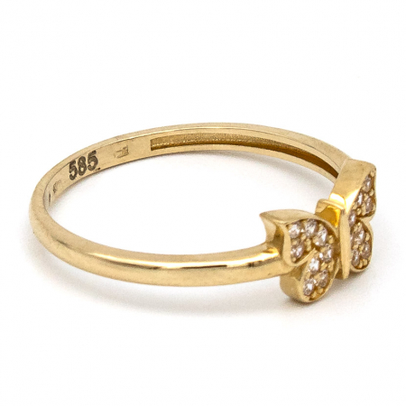 Inel delicat cu fluture din aur galben 14K – GOLD PIC [5]