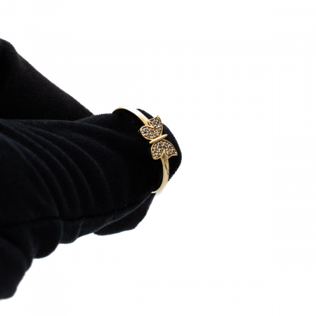 Inel delicat cu fluture din aur galben 14K – GOLD PIC [7]