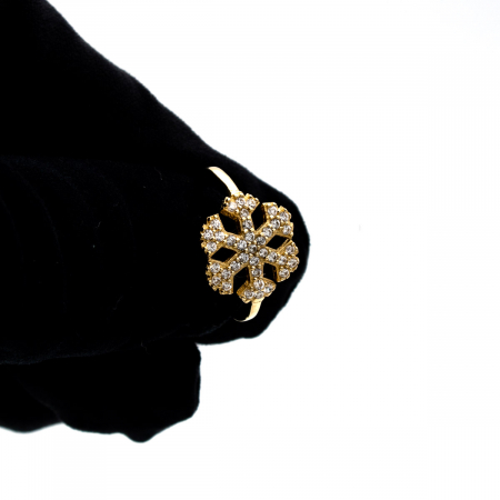 Inel din aur galben 14K cu model fulg de nea –  GOLD PIC [7]