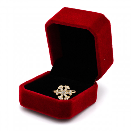 Inel din aur galben 14K cu model fulg de nea –  GOLD PIC [2]