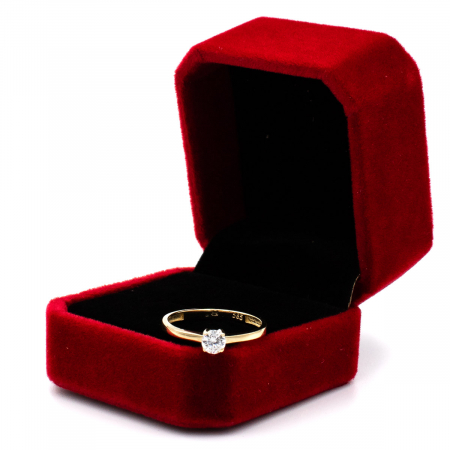 Inel de logodnă din aur galben 14K cu piatră zirconia – model Harmony [1]