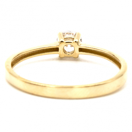Inel de logodnă din aur galben 14K cu piatră zirconia – model Harmony [5]