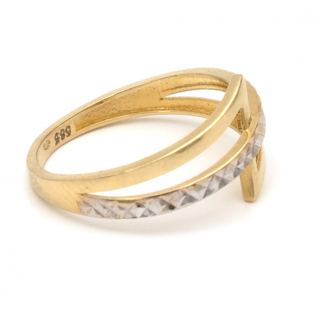 Inel în formă de Z din aur galben și alb 14K – GOLD PIC [5]
