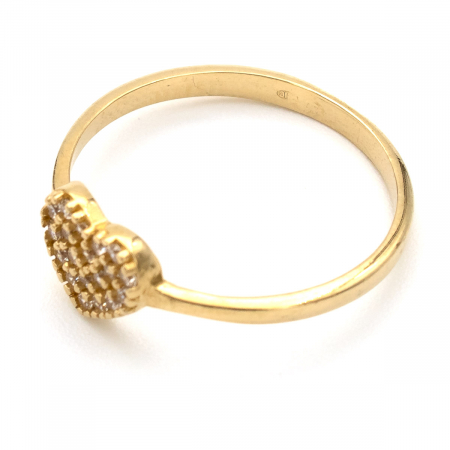 Inel Inimă și zirconii din aur galben 14K – GOLD PIC [3]