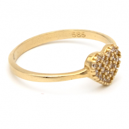 Inel Inimă și zirconii din aur galben 14K – GOLD PIC [5]