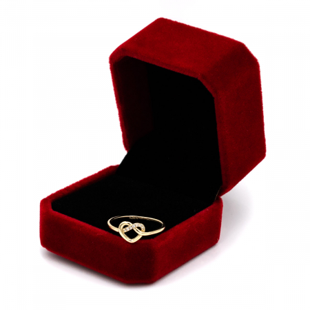 Inel inimă simplă și aur galben 14K – bijuterie cu emoție GOLD PIC [2]