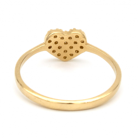 Inel Inimă și zirconii din aur galben 14K – GOLD PIC [6]