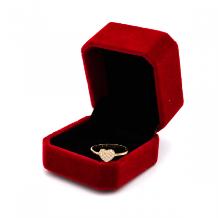 Inel Inimă și zirconii din aur galben 14K – GOLD PIC [2]