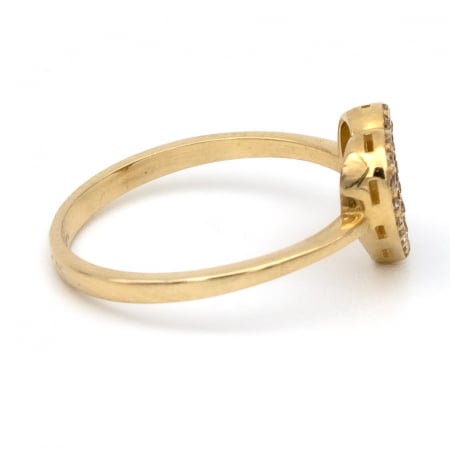 Inel din aur galben 14K cu inimă neagră zirconia – GOLD PIC [5]