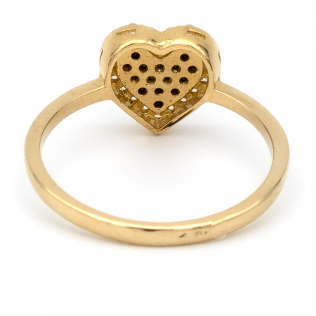 Inel din aur galben 14K cu inimă neagră zirconia – GOLD PIC [6]