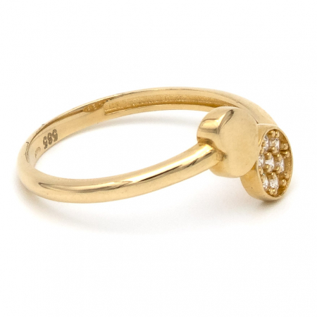 Inel aur galben 14K cu inimă și cerc – GOLD PIC [5]