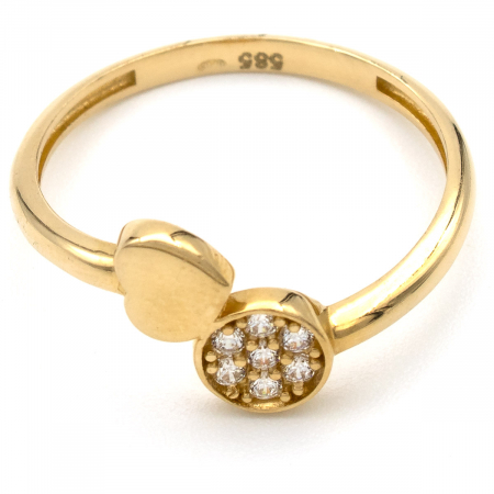 Inel aur galben 14K cu inimă și cerc – GOLD PIC [3]
