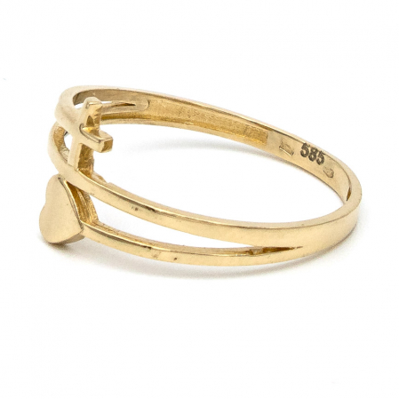 Inel Inimă și Cruce din aur galben 14K – GOLD PIC [4]