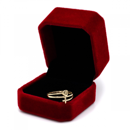 Inel Inimă și Cruce din aur galben 14K – GOLD PIC [2]