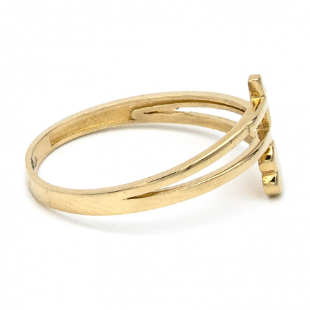 Inel Inimă și Cruce din aur galben 14K – GOLD PIC [5]