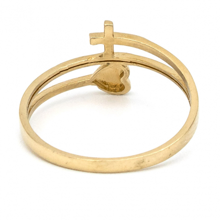 Inel Inimă și Cruce din aur galben 14K – GOLD PIC [6]