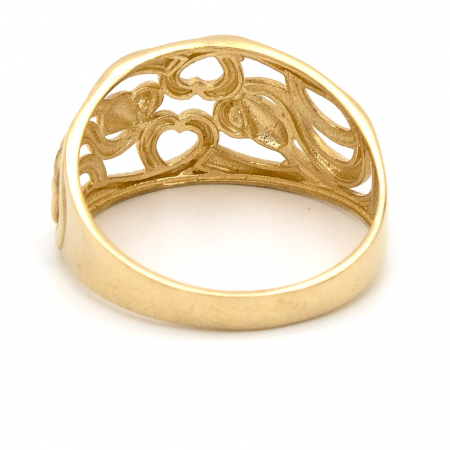 Inel cu inimioare impletite din aur galben și alb 14K – GOLD PIC [6]