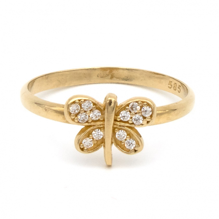 Inele - Inel aur galben 14K cu libelulă – bijuterie feminină și simbolică GOLD PIC