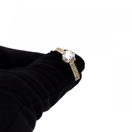 Inel din aur galben 14K Promise cu zirconii [6]