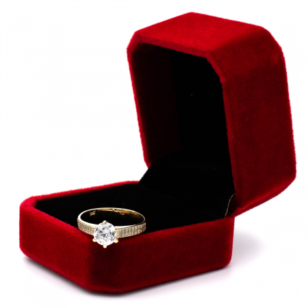 Inel din aur galben 14K Promise cu zirconii [1]