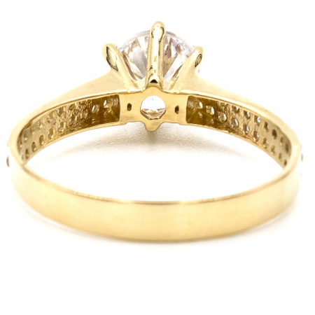 Inel din aur galben 14K Promise cu zirconii [5]