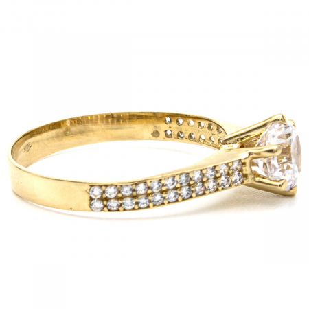 Inel din aur galben 14K Promise cu zirconii [4]