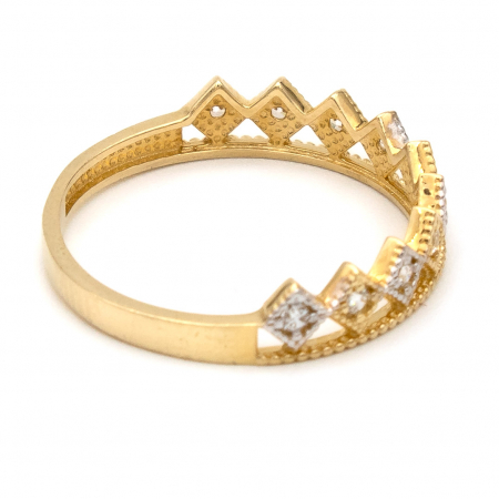 Inel aur galben 14K cu model din romburi – design geometric GOLD PIC [5]