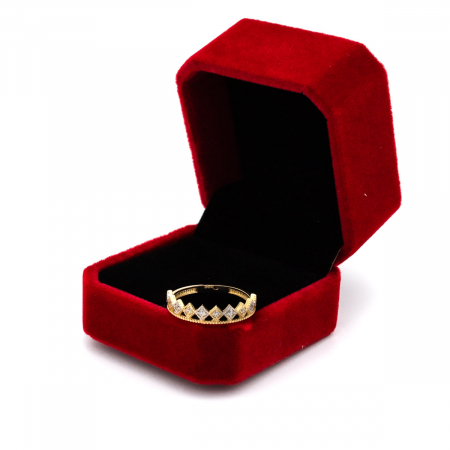 Inel aur galben 14K cu model din romburi – design geometric GOLD PIC [2]