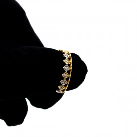 Inel aur galben 14K cu model din romburi – design geometric GOLD PIC [7]